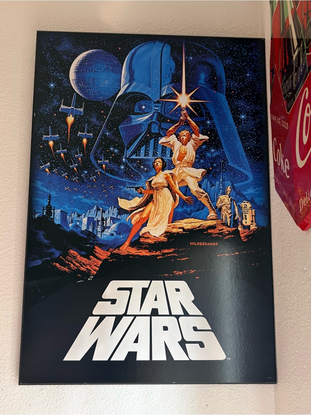 Star Wars Blue and White Vintage Style Graphic Art Poster